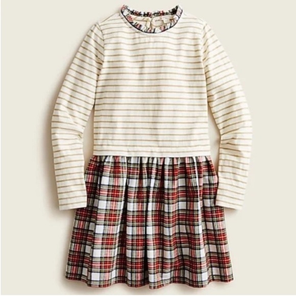 J. Crew Crewcuts tartan mixy dress, Large (10/11) - Picture 1 of 3